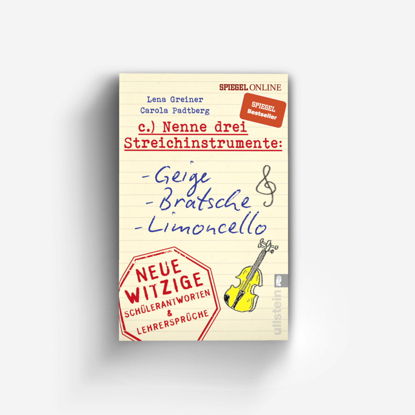 Buchcover von Nenne drei Streichinstrumente: Geige, Bratsche, Limoncello